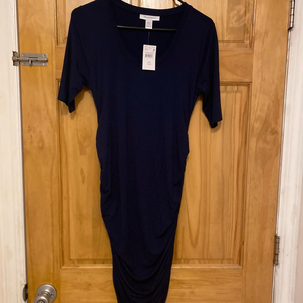 Motherhood Maternity Side Ruched Maternity Dress